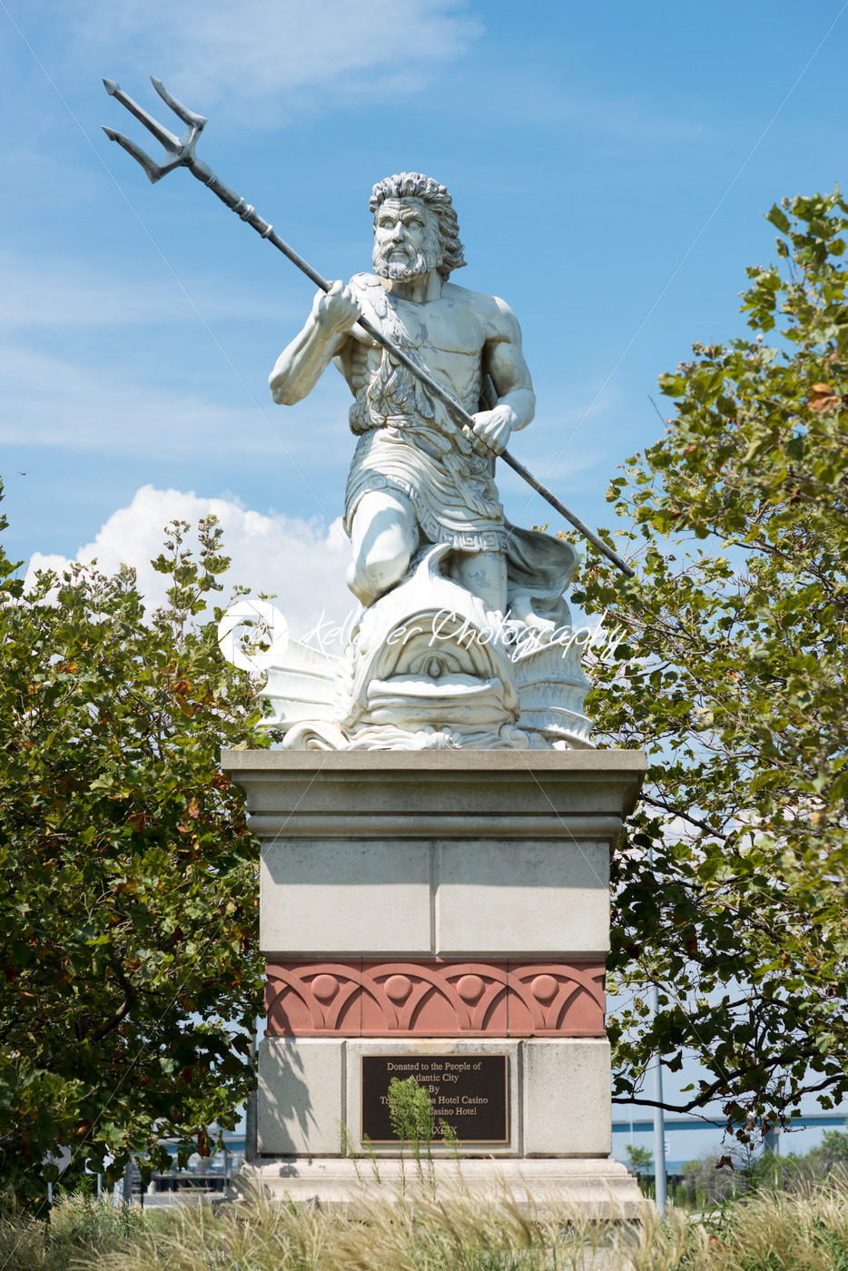 A large public statue of King Neptune that welcomes all to Atlantic City Aquarium in New Jersey - Kelleher Photography Store