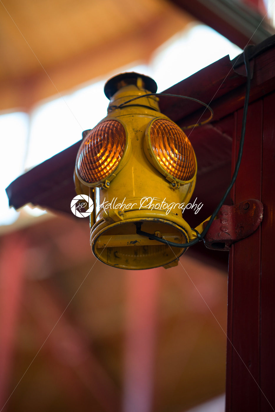 BALITMORE, MD – APRIL 15: Old Fashion Signal Lamp hanging off of Caboose on April 15, 2017 - Kelleher Photography Store