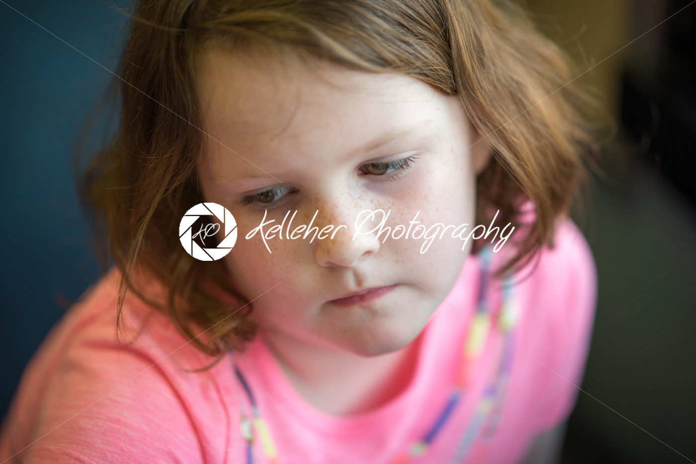 Close Portrait of Girl Thinking Sitting Down - Kelleher Photography Store