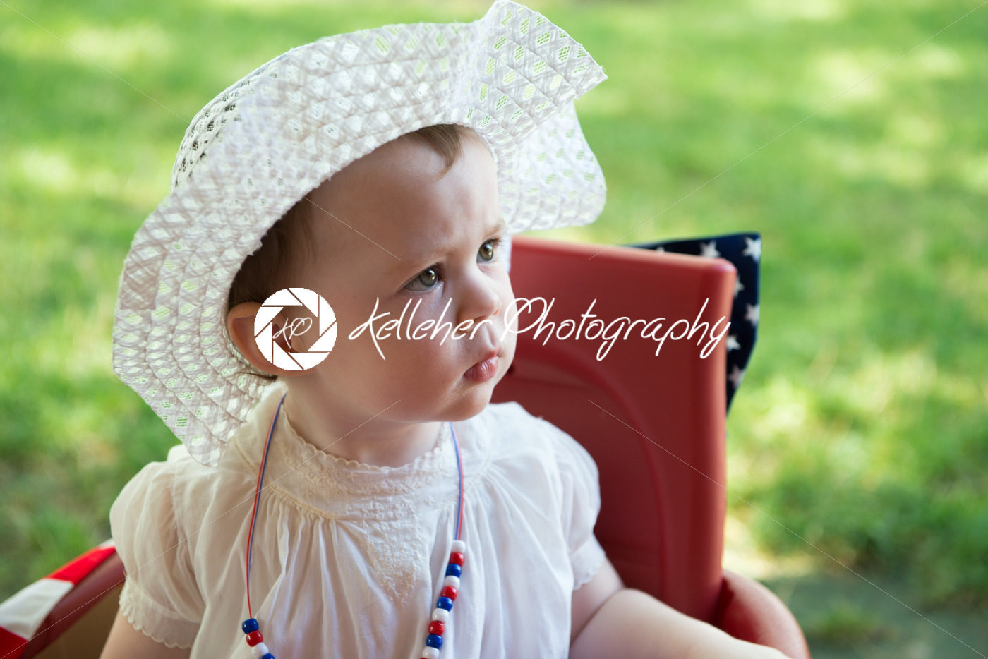 Infant Toddler Girl dressed as Betsy Ross for Fourth of July Parade - Kelleher Photography Store