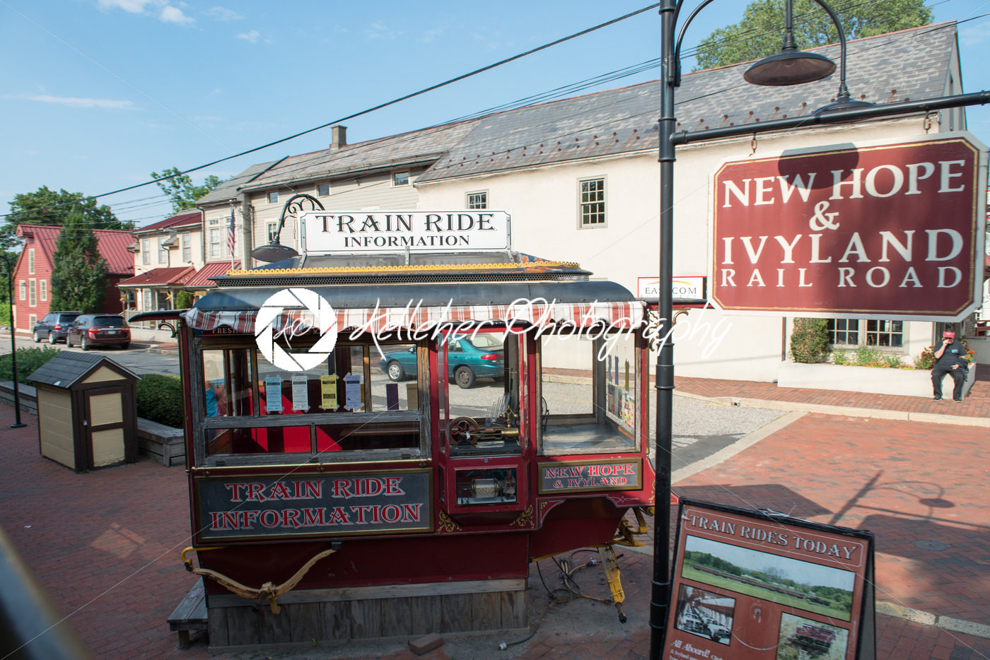 NEW HOPE, PA – AUGUST 11: The New Hope and Ivyland rail road is a heritage train line for visitors going on touristic excursions in Bucks County, Pennsylvania on August 11, 2013 - Kelleher Photography Store