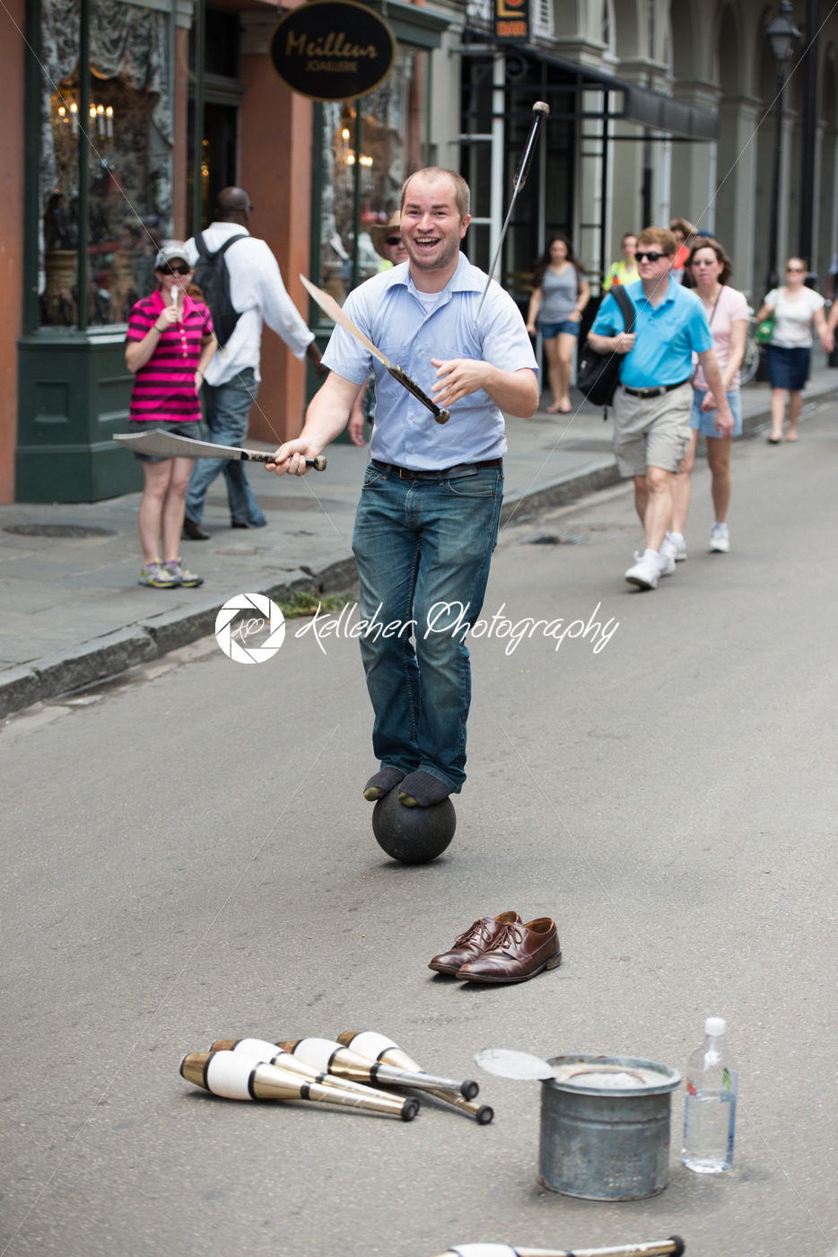 NEW ORLEANS, LA – APRIL 13: Juggler performs on street in New Orleans, LA on April 13, 2014 - Kelleher Photography Store