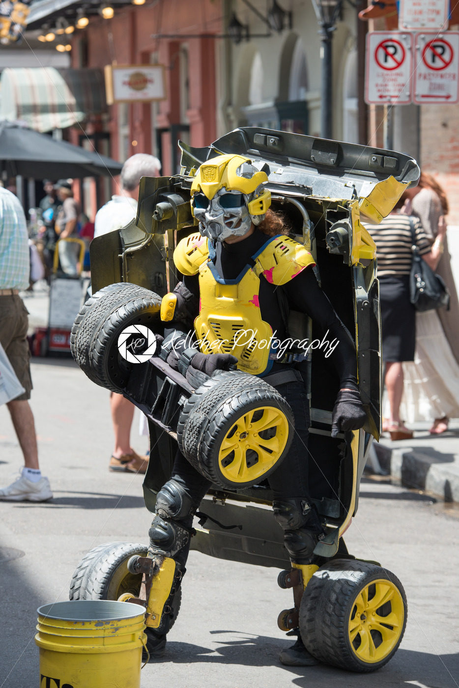 NEW ORLEANS, LA – APRIL 13: Street performer in New Orleans, man transforms between car and robot on April 13, 2014 - Kelleher Photography Store