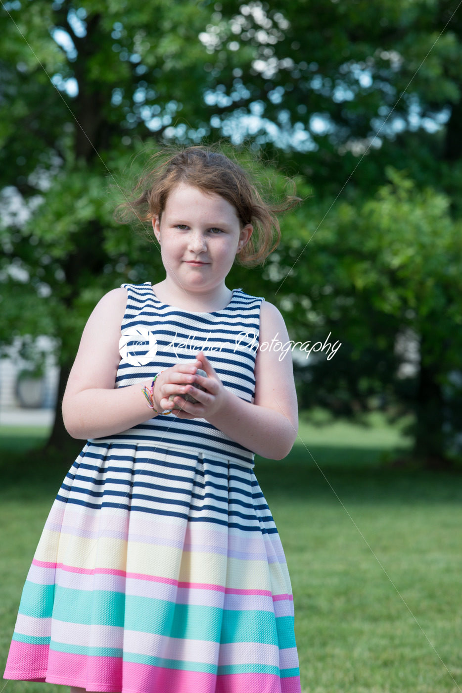 Portrait of Young Girl Standing in Backyard - Kelleher Photography Store