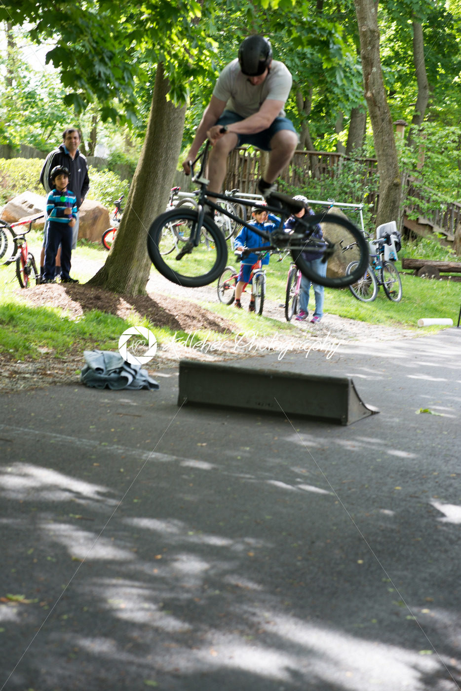 RADNOR TOWNSHIP, PA – MAY 7: BMX Stunt Performance by Chris Aceto at the Radnor Township Bike Rodeo on May 7, 2017 - Kelleher Photography Store