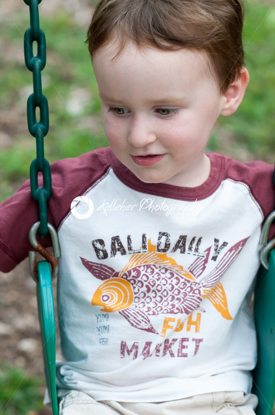 Young boy having fun on a swing - Kelleher Photography Store