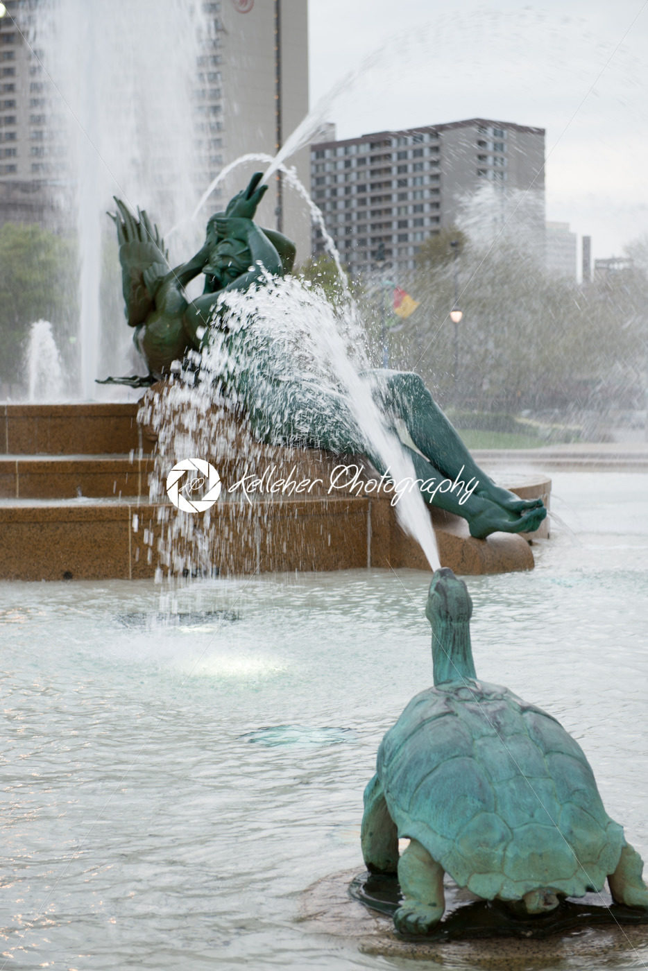 PHILADELPHIA, USA – APRIL 19: Swann Fountain in Logan Square on Benjamin Franklin Parkway in Center City Philadelphia on April 19, 2013 - Kelleher Photography Store