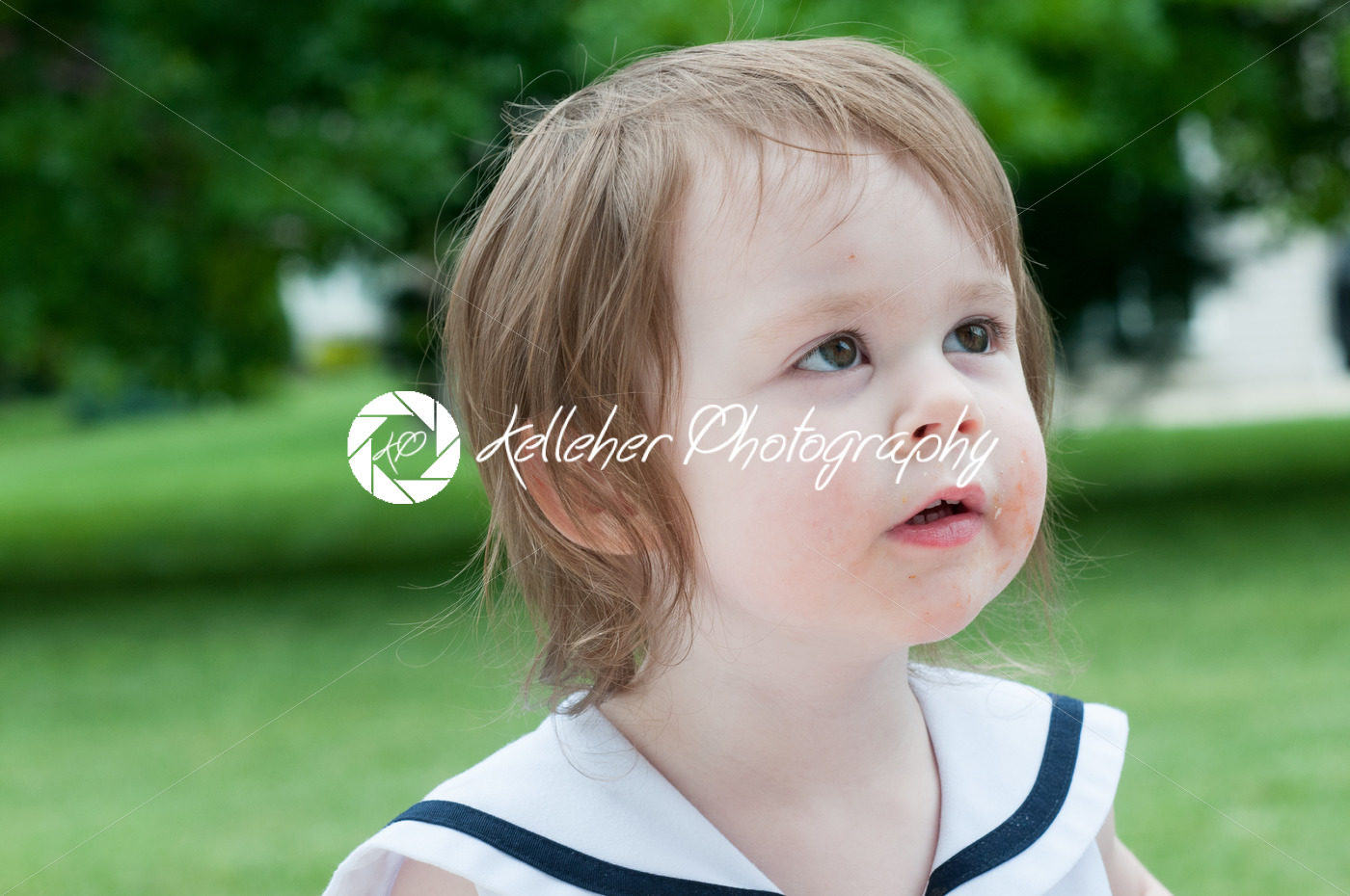 Portrait of a cute adorable little girl child in dress outside - Kelleher Photography Store