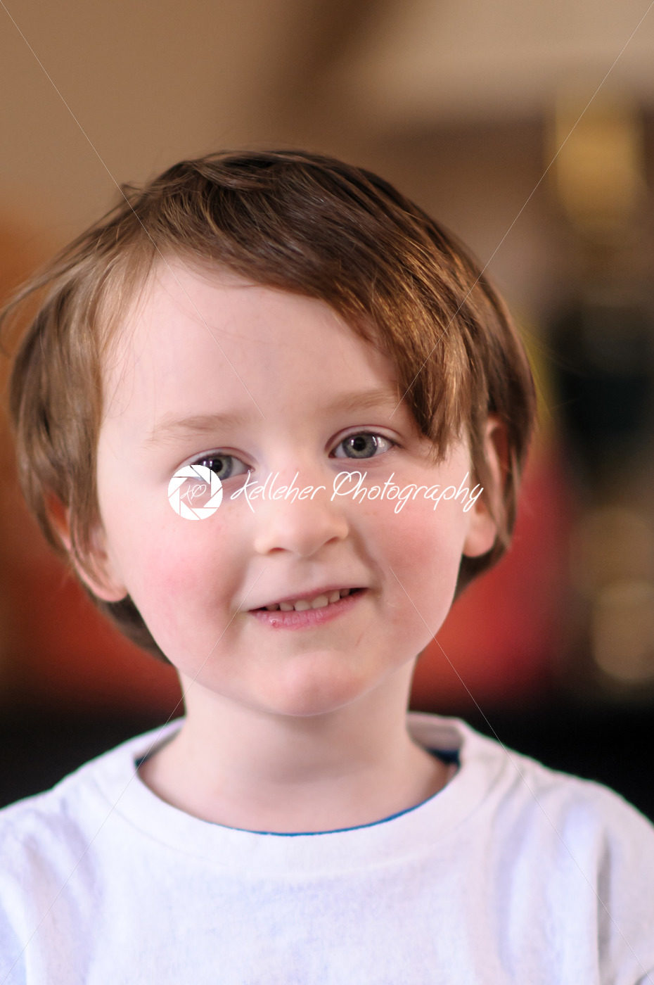 Portrait of a cute little boy smiling Indoors - Kelleher Photography Store