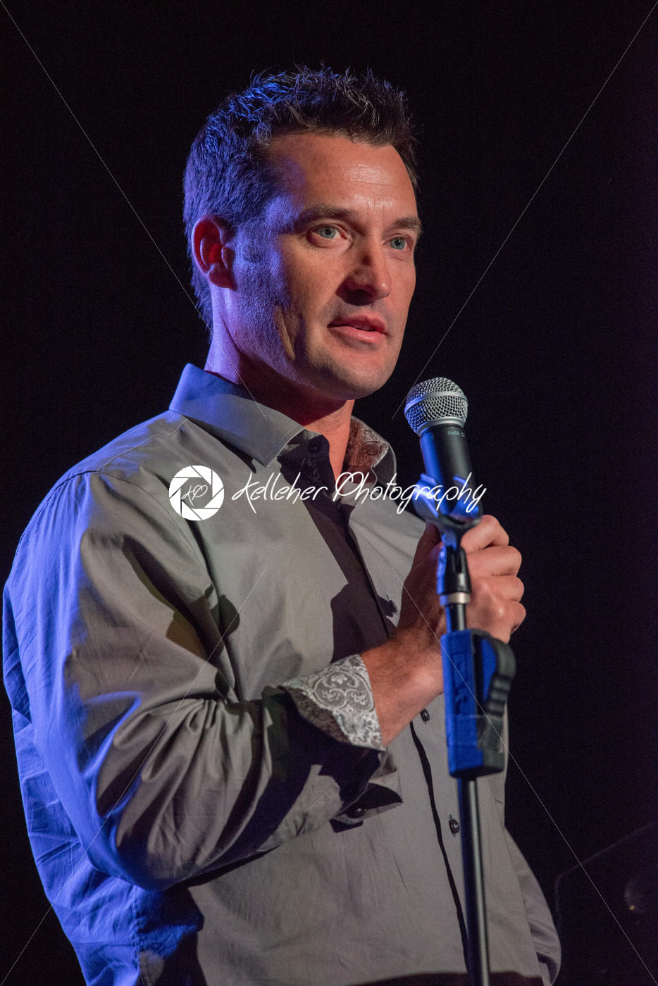 VALLEY FORGE CASINO, KING OF PRUSSIA, PA – JULY 15: Comcast SportsNet anchor John Boruk speaking at Kendall’s Crusade fundraising event on July 15, 2017 - Kelleher Photography Store