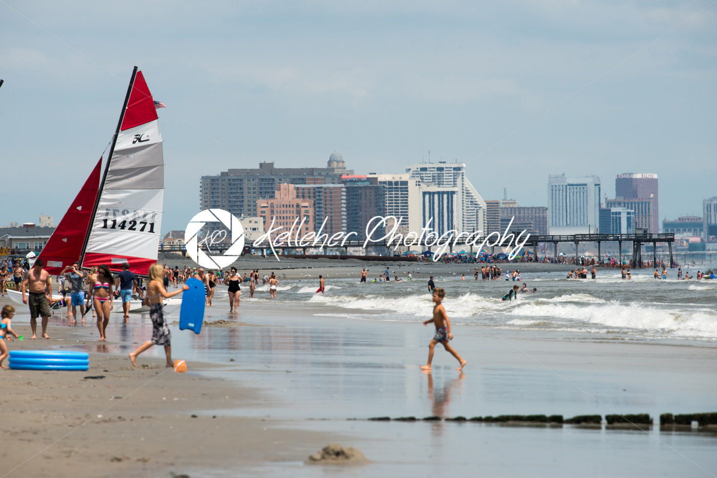 ATLANTIC CITY, NJ – AUGUST 8: The skyline and Atlantic Ocean in Atlantic City, New Jersey on August 8, 2017 - Kelleher Photography Store