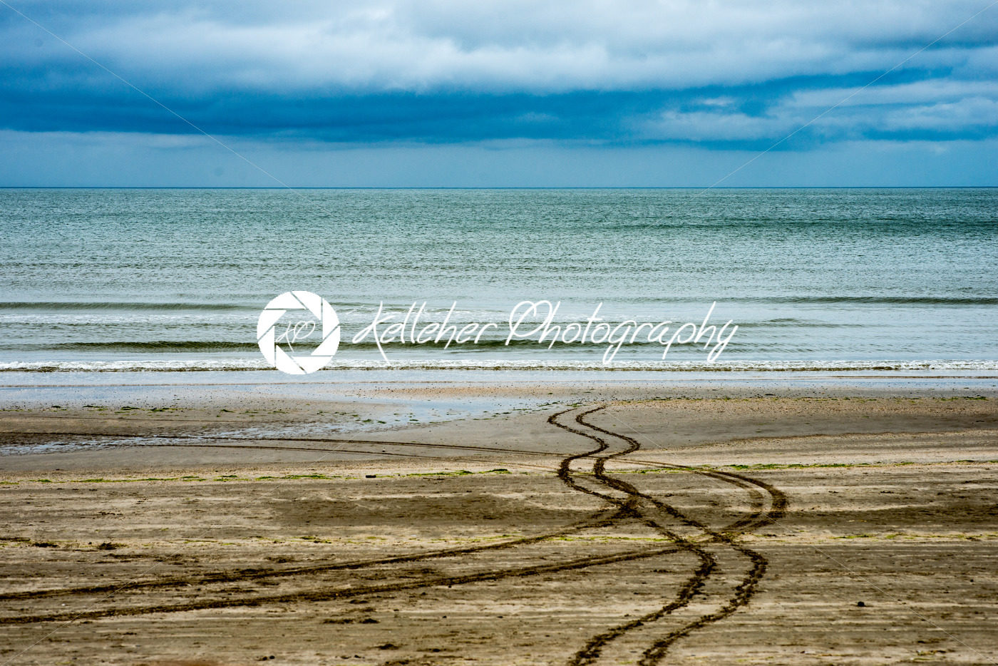 Beach on overcast rainy day in Bettystown, Ireland - Kelleher Photography Store