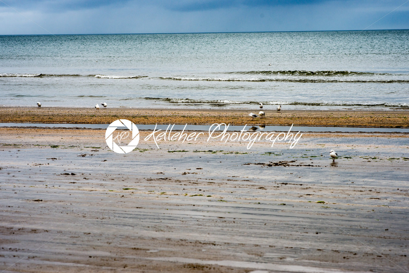 Beach on overcast rainy day in Bettystown, Ireland - Kelleher Photography Store