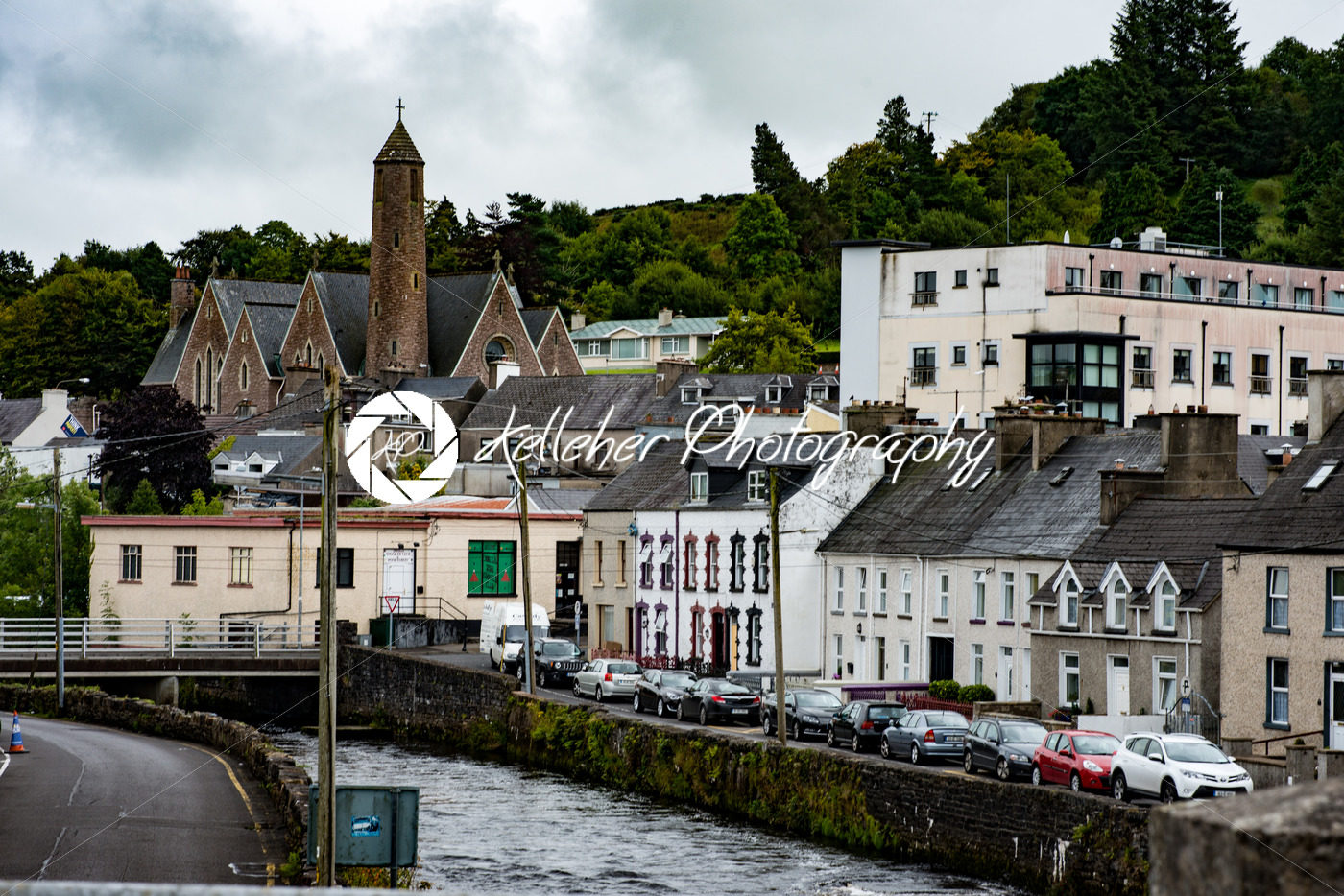 DONEGAL, IRELAND – AUGUST 25, 2017: Buildings in the city center of Donegal Ireland - Kelleher Photography Store
