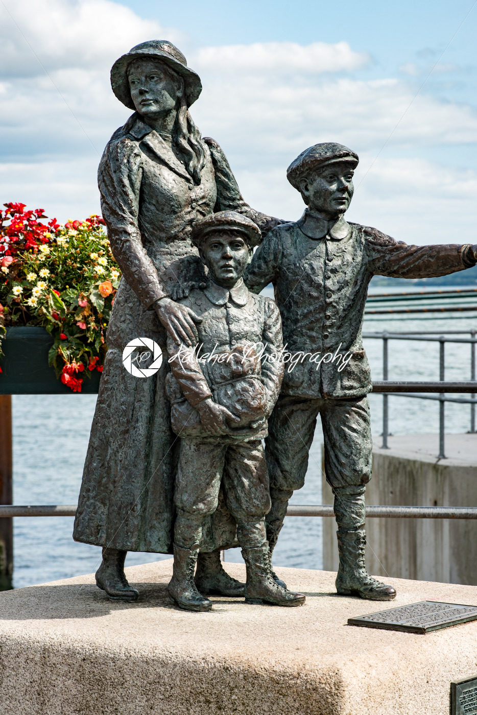 The Annie Moore Memorial, statue of Annie Moore and her two Brothers in Cobh, Ireland - Kelleher Photography Store