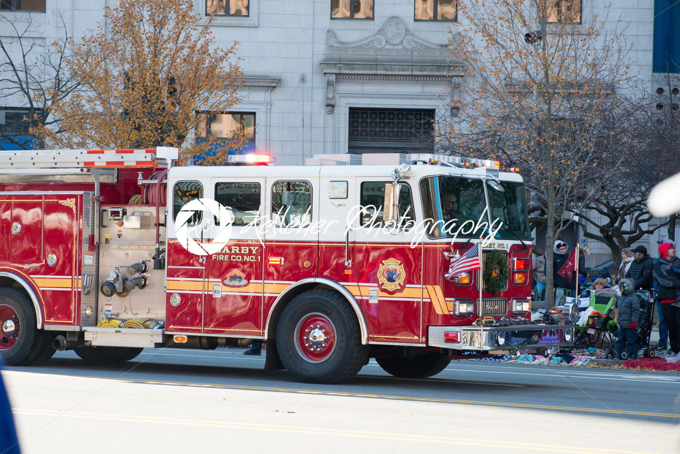 Philadelphia, PA – November 23, 2017: Fire Engine at Annual Thanksgiving Day Parade in Center City Philadelphia, PA - Kelleher Photography Store