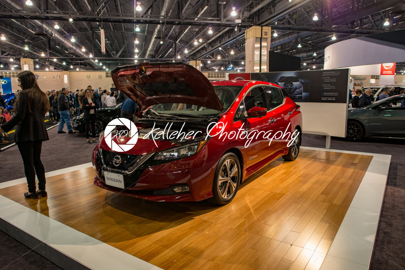 PHILADELPHIA, PA – Feb 3: Nissan Leaf EV electric vehicle at the 2018 Philadelphia Auto Show - Kelleher Photography Store