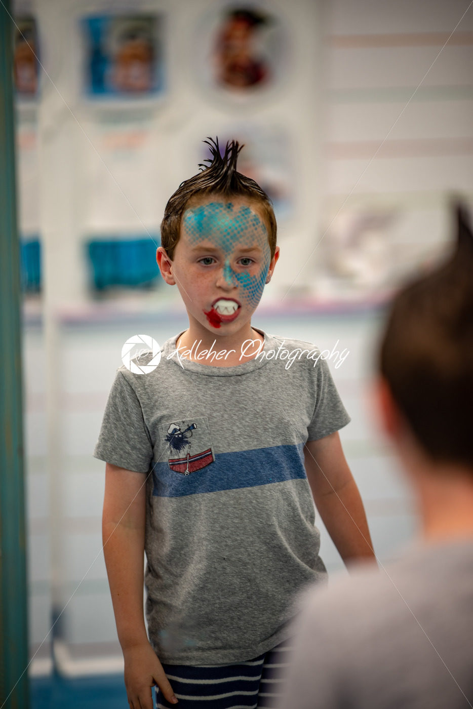 Boy with face painted like a shark - Kelleher Photography Store