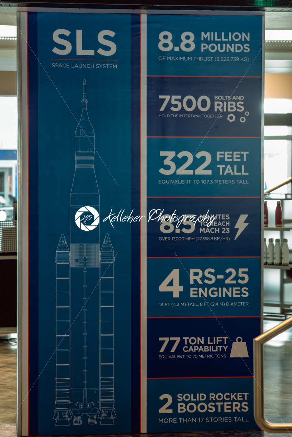 Cape Canaveral, Florida – August 13, 2018: SLS information board at NASA Kennedy Space Center - Kelleher Photography Store