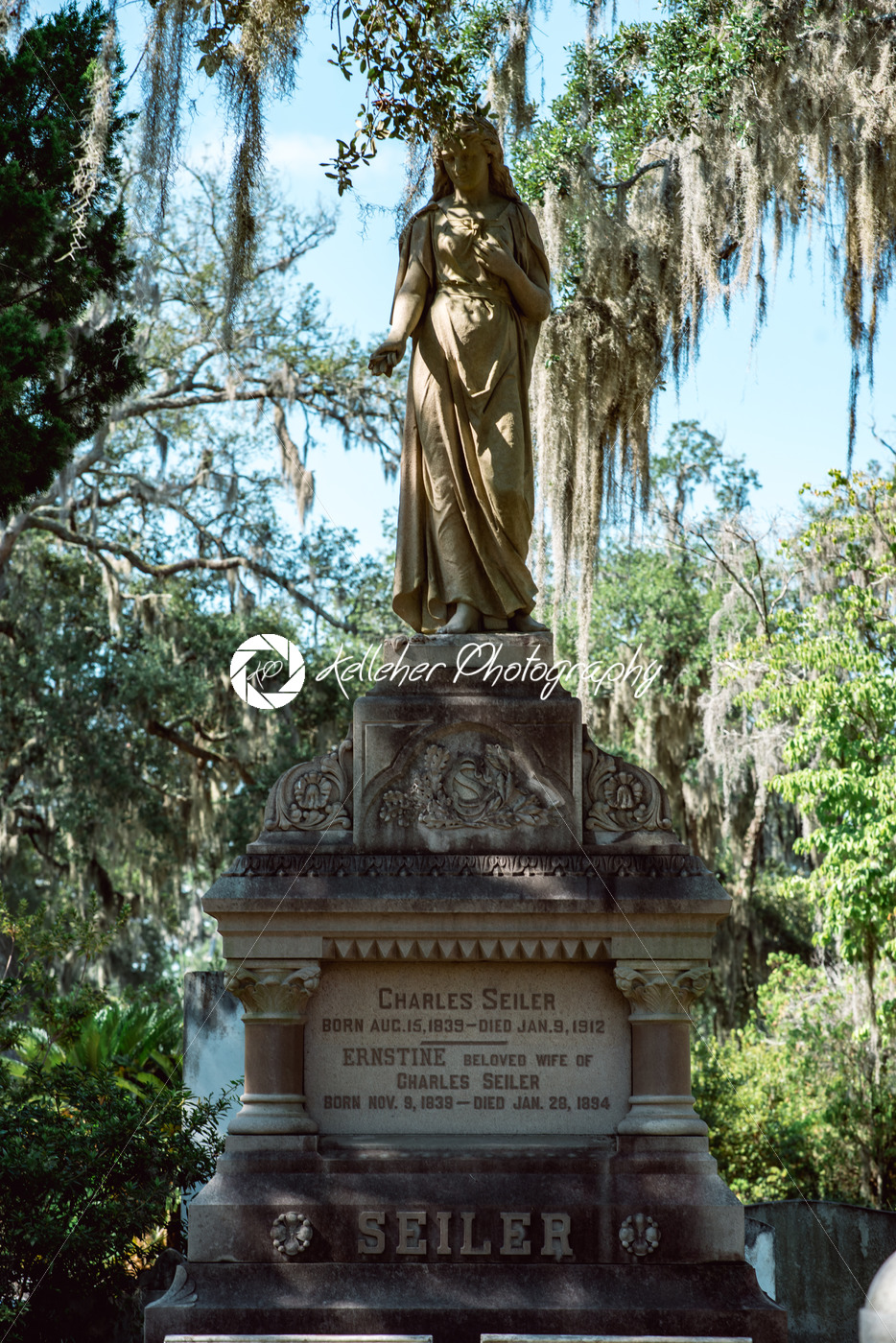 Charles Seiler Cemetery Statuary Statue Bonaventure Cemetery Savannah Georgia - Kelleher Photography Store