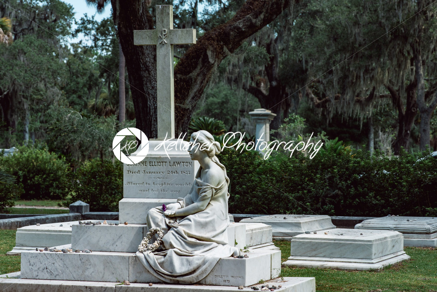 Corinne Elliott Lawton Cemetery Statuary Statue Bonaventure Cemetery Savannah Georgia - Kelleher Photography Store