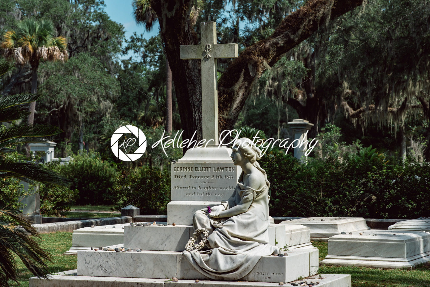 Corinne Elliott Lawton Cemetery Statuary Statue Bonaventure Cemetery Savannah Georgia - Kelleher Photography Store
