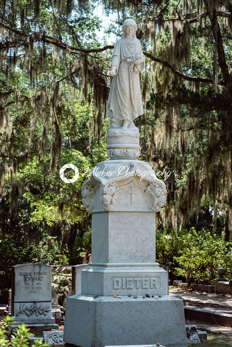 Dieter Cemetery Statuary Statue Bonaventure Cemetery Savannah Georgia - Kelleher Photography Store
