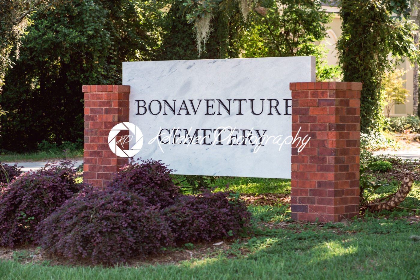 Monument sign at entrance to Bonaventure Cemetery Savannah Georgia - Kelleher Photography Store