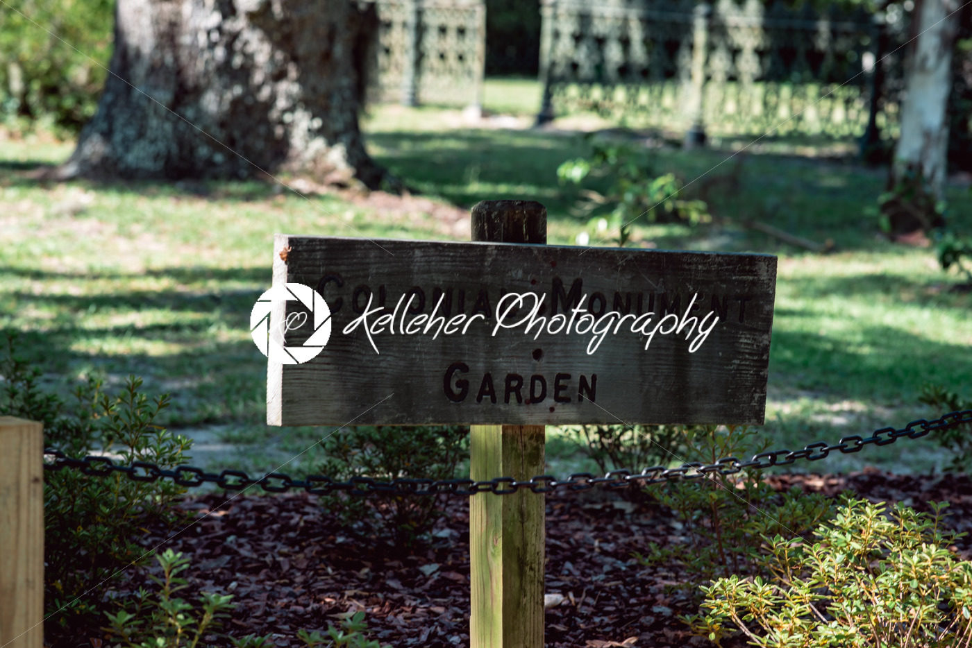 Sign for Colonial Monument Garden in Bonaventure Cemetery Savannah Georgia - Kelleher Photography Store