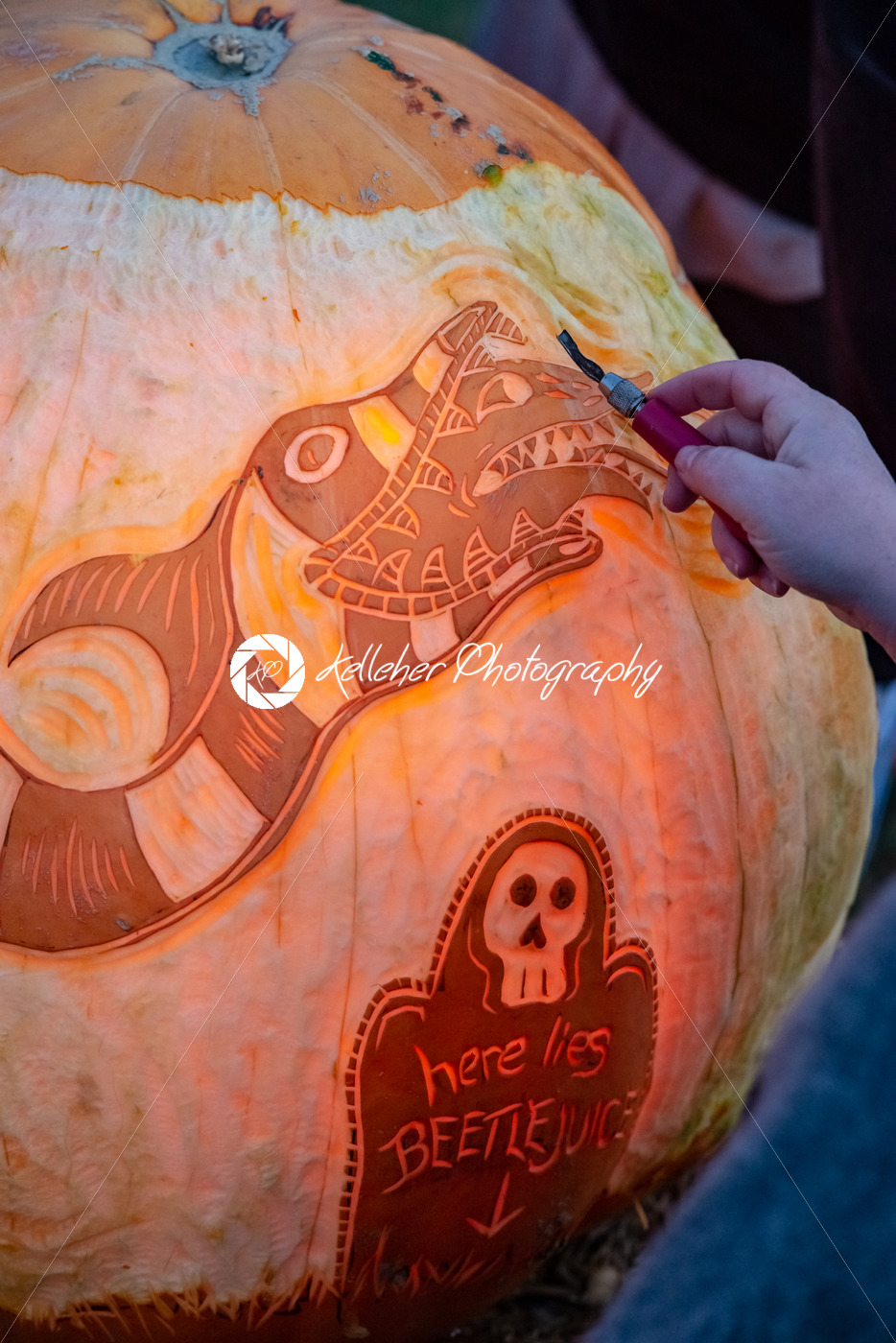 CHADDS FORD, PA – OCTOBER 18: Dragon and Bettlejuice Betelgeuse The Great Pumpkin Carve carving contest on October 18, 2018 - Kelleher Photography Store